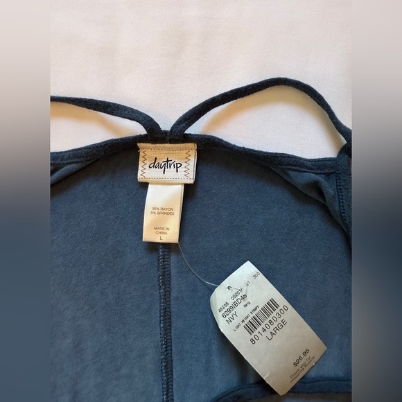 Daytrip for Buckle Strappy Blue Sunwashed Boho Sleeveless Mini Dress Large NWT - Picture 10 of 11